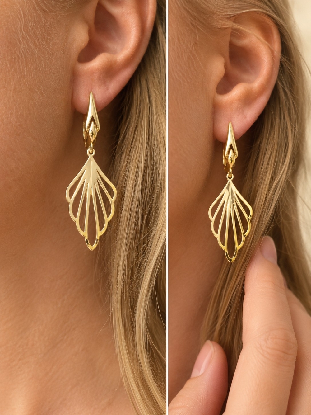 Gold Filigree Drop Earrings - Women Jewelry